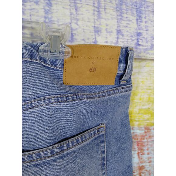 Brock Collection x H&M blue denim straight leg plus size 18 pants - Picture 4 of 8